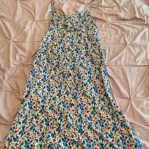 Long button down floral dress